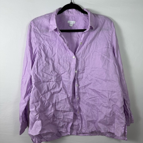 J. Jill lilac Button Down Shirt Women’s Size MP - Picture 1 of 5